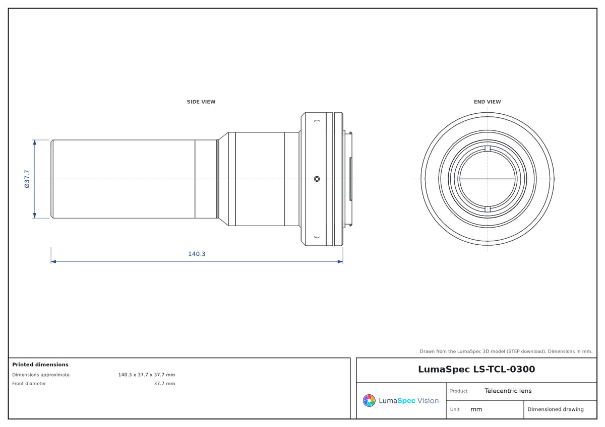 LS-TCL-0300 dimensions (mm)