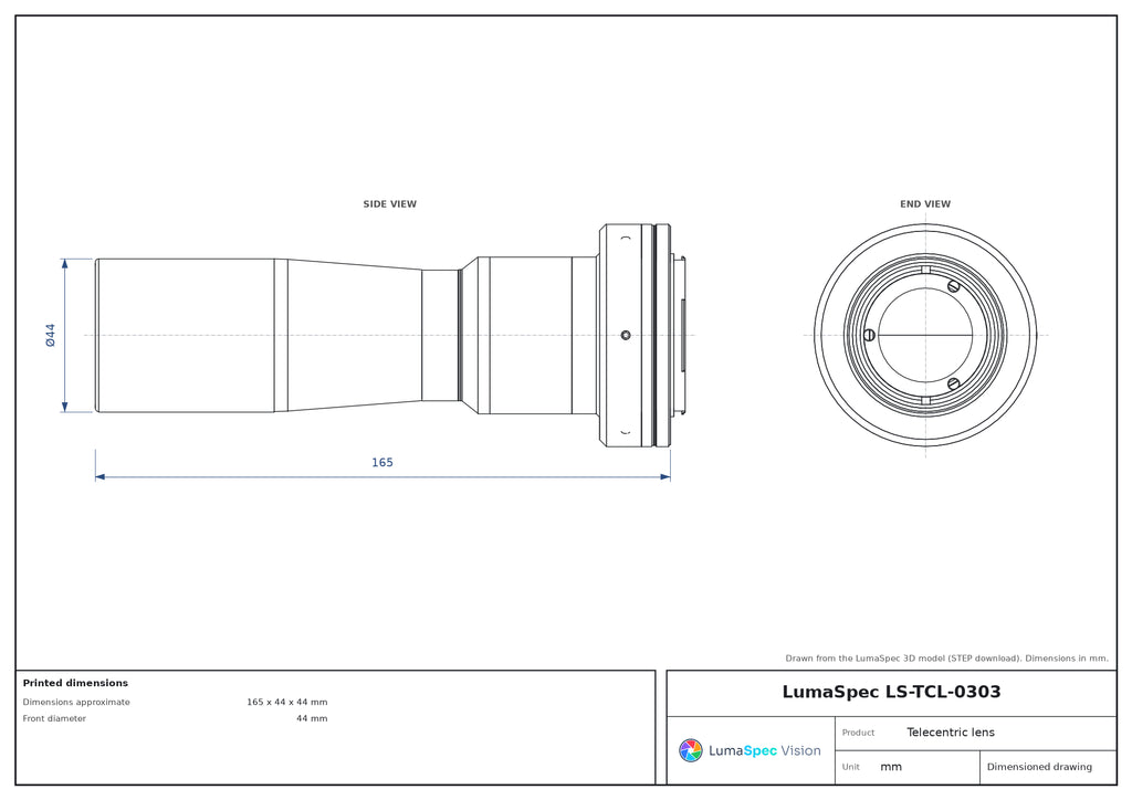 LS-TCL-0303 dimensions (mm)