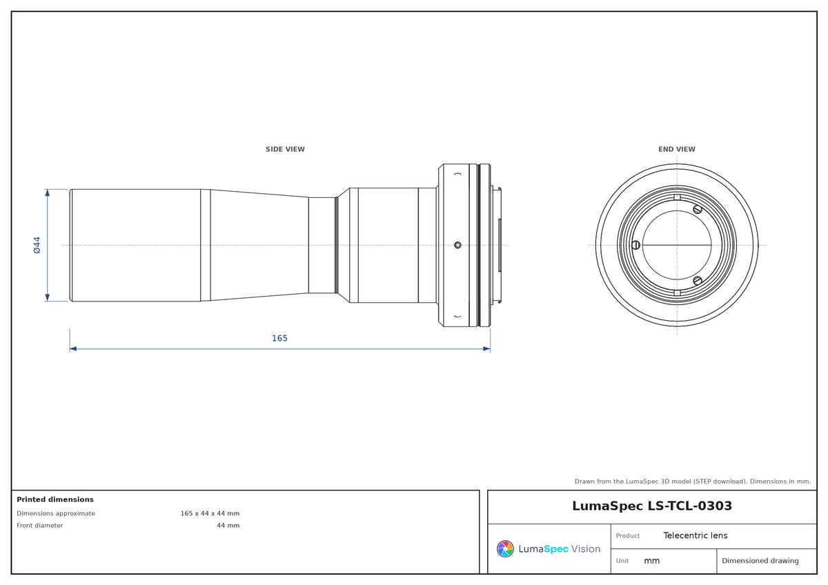 LS-TCL-0303 dimensions (mm)