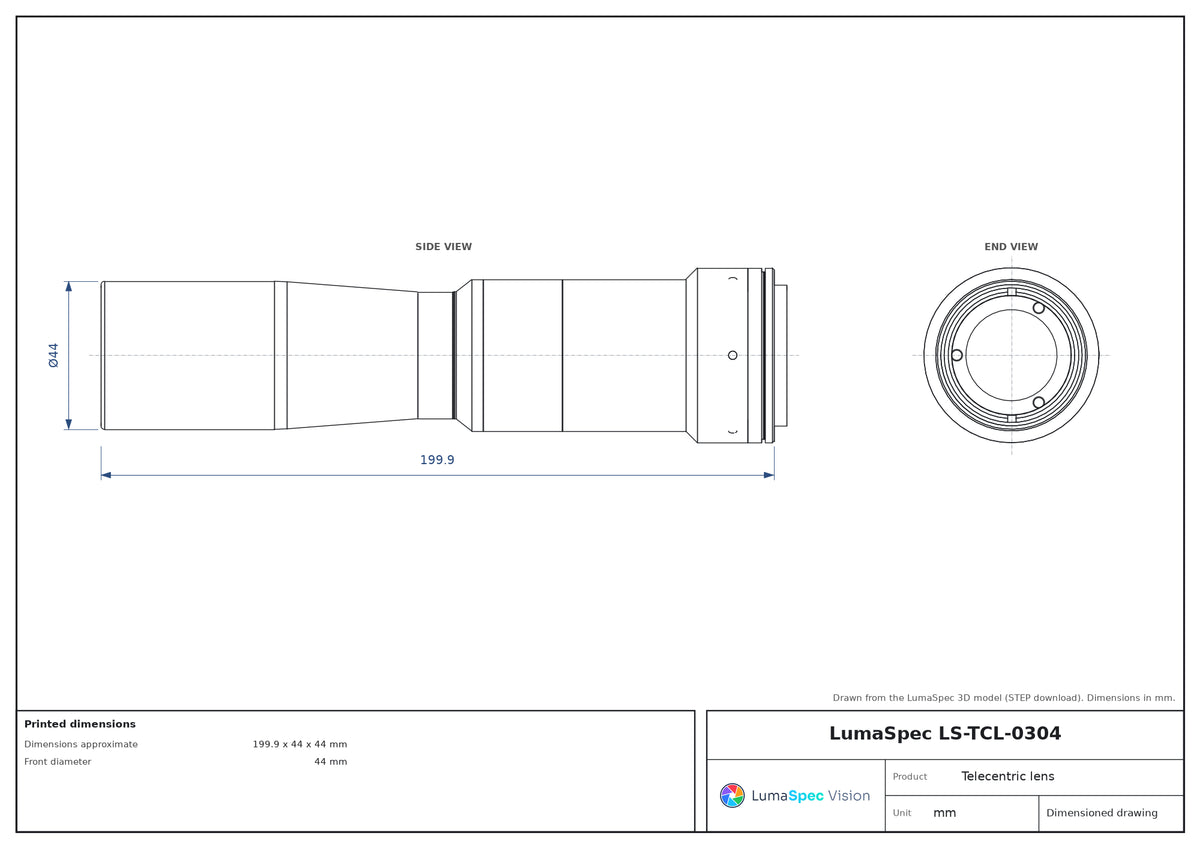 LS-TCL-0304 dimensions (mm)