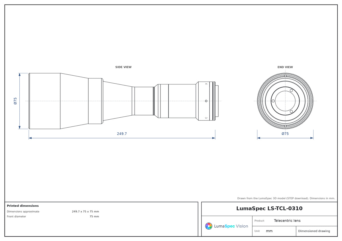 LS-TCL-0310 dimensions (mm)