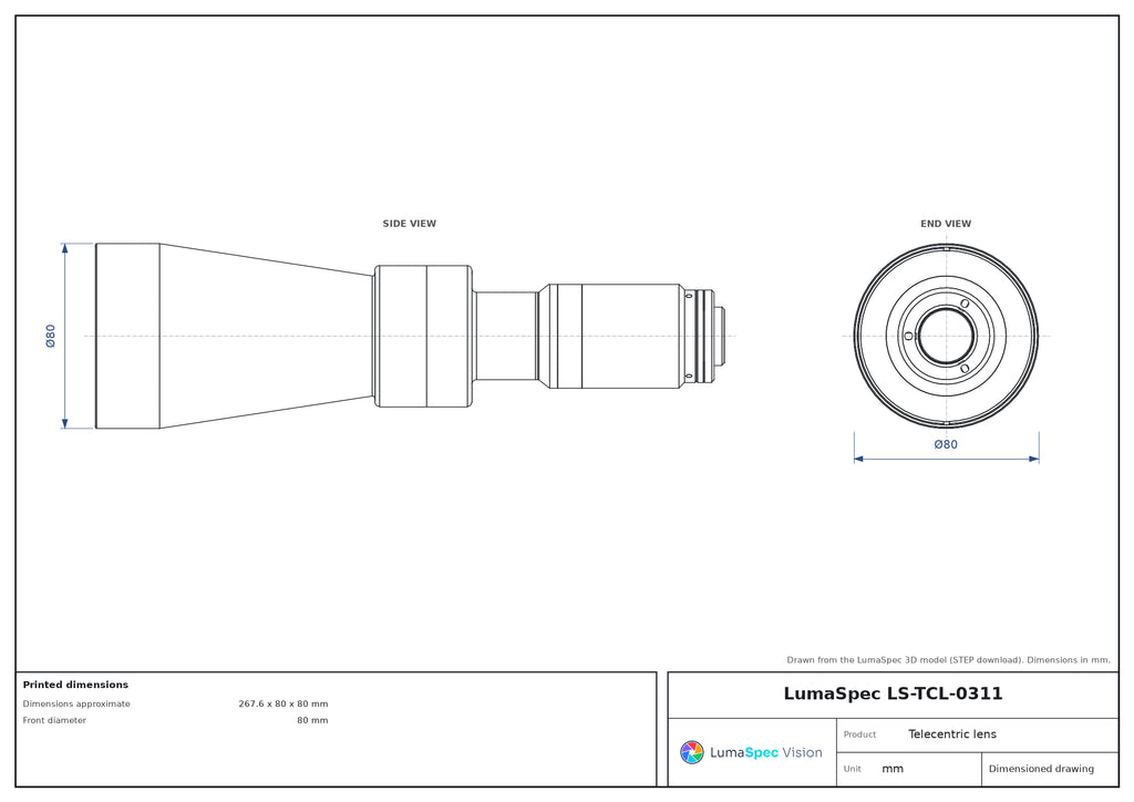 LS-TCL-0311 dimensions (mm)