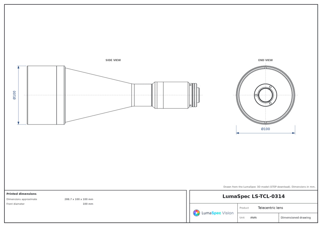 LS-TCL-0314 dimensions (mm)