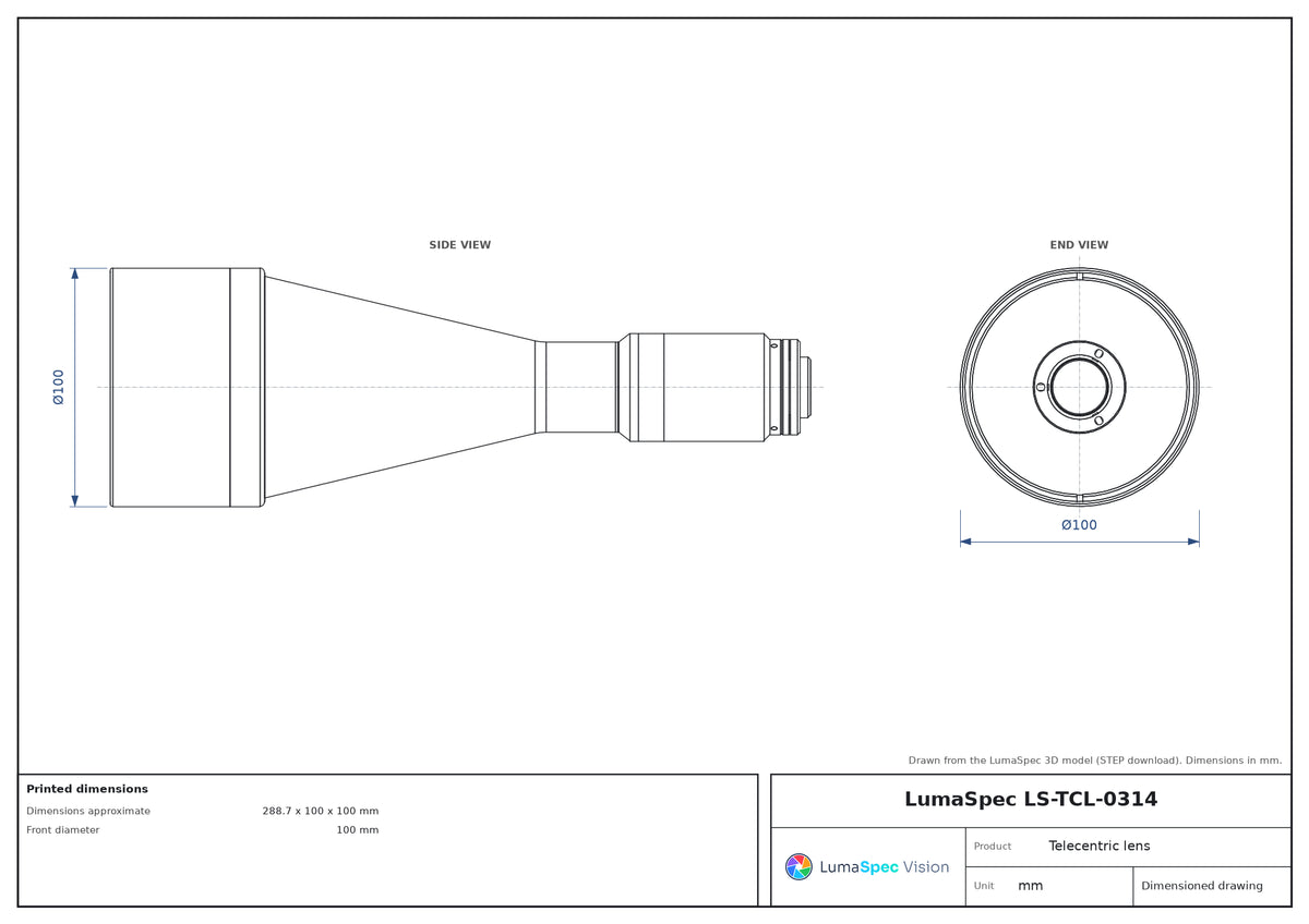 LS-TCL-0314 dimensions (mm)