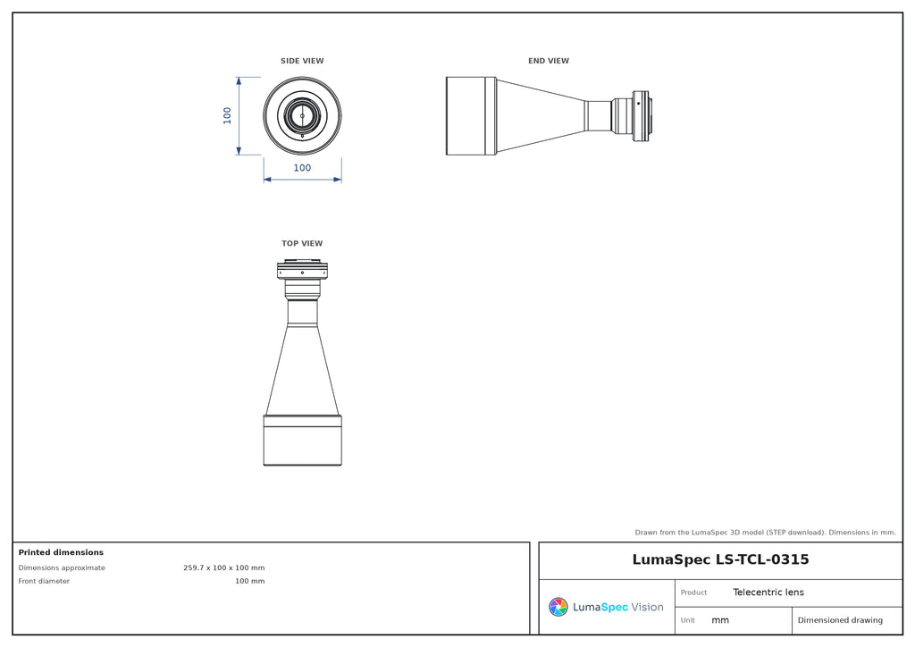 LS-TCL-0315 dimensions (mm)