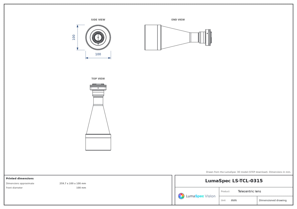 LS-TCL-0315 dimensions (mm)
