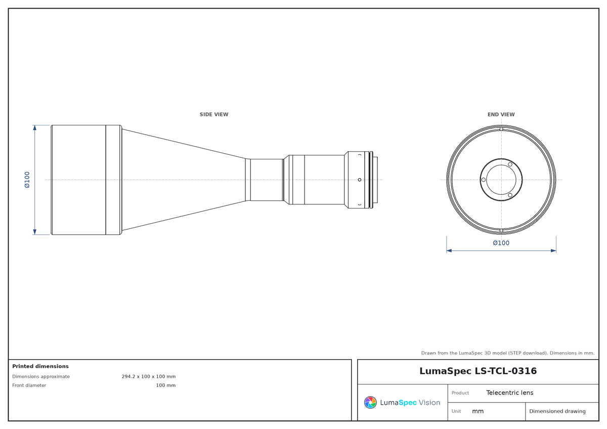 LS-TCL-0316 dimensions (mm)