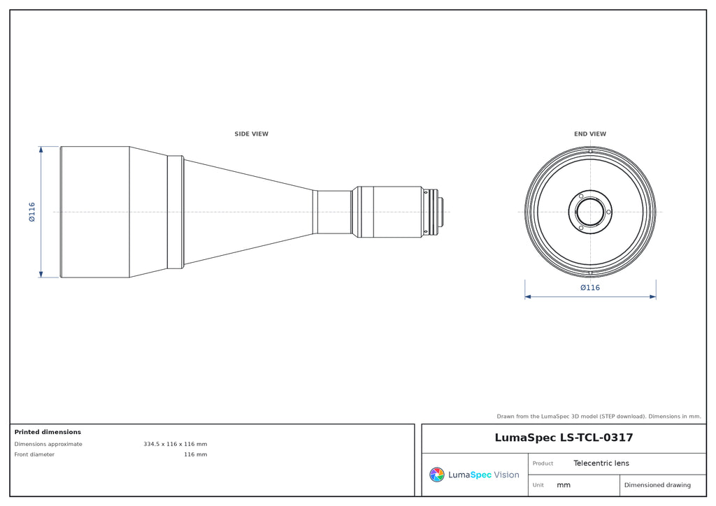 LS-TCL-0317 dimensions (mm)