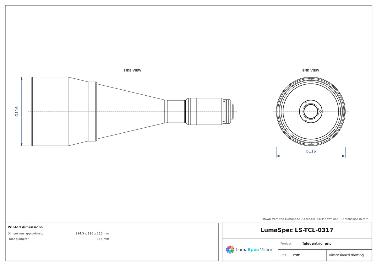 LS-TCL-0317 dimensions (mm)