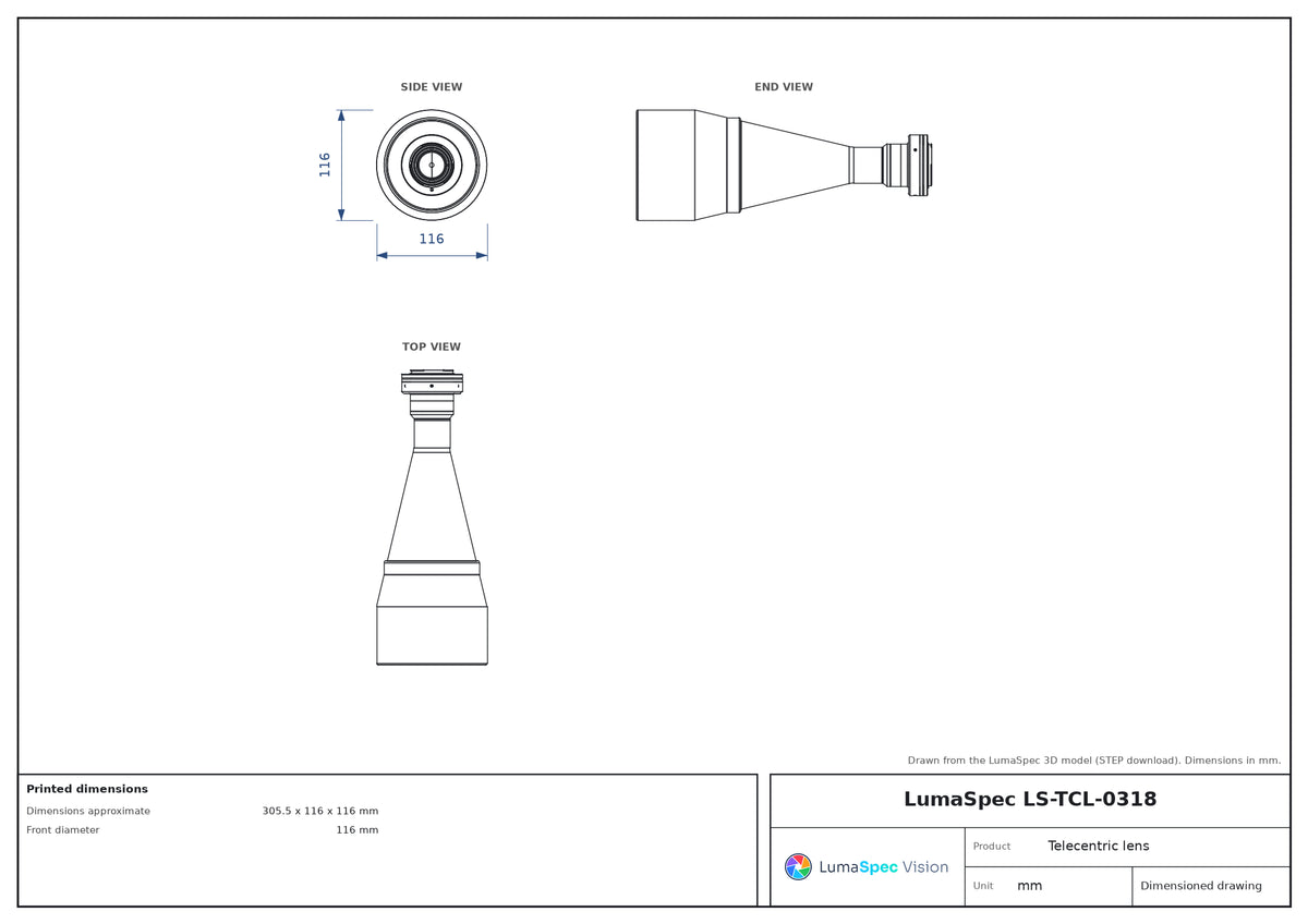 LS-TCL-0318 dimensions (mm)