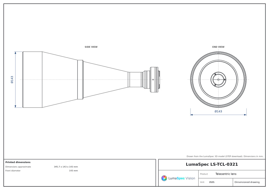 LS-TCL-0321 dimensions (mm)