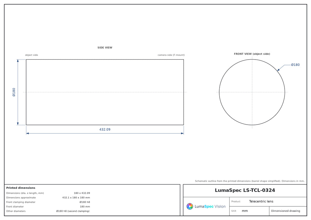 LS-TCL-0324 dimensions (mm)