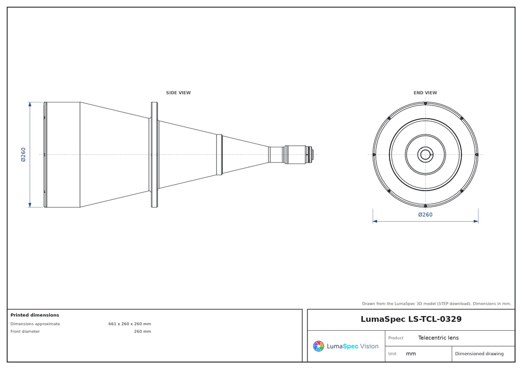 LS-TCL-0329 dimensions (mm)