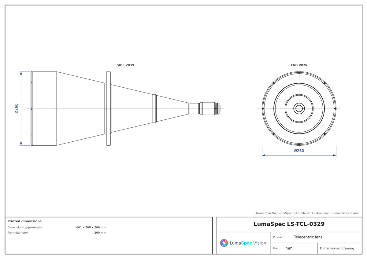 LS-TCL-0329 dimensions (mm)