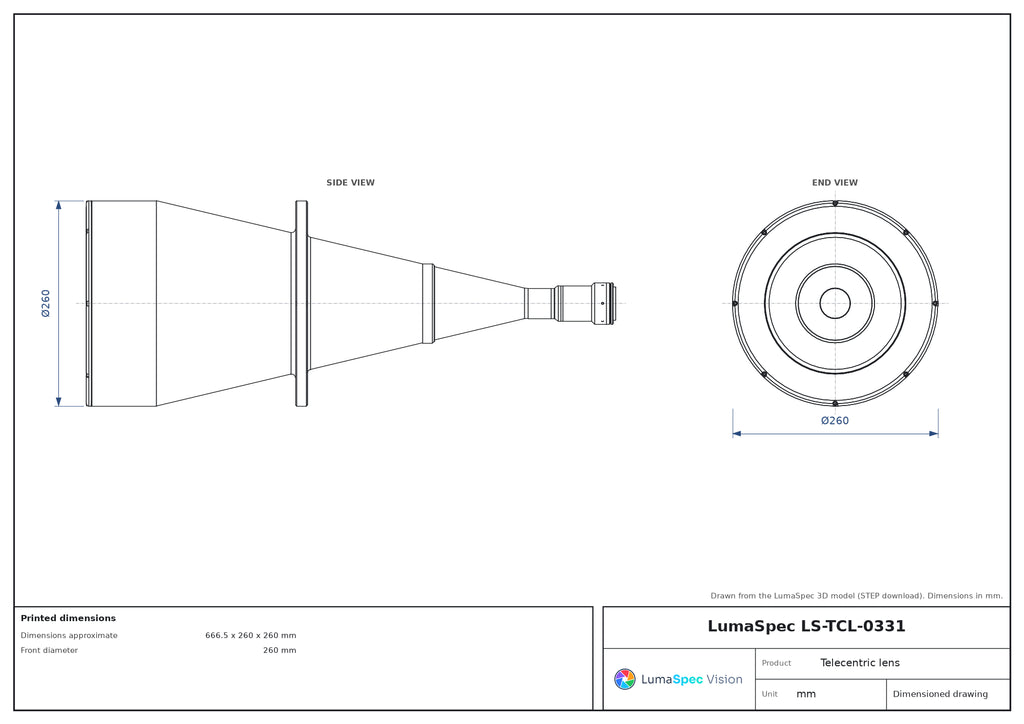 LS-TCL-0331 dimensions (mm)