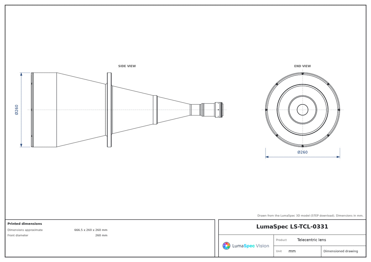 LS-TCL-0331 dimensions (mm)