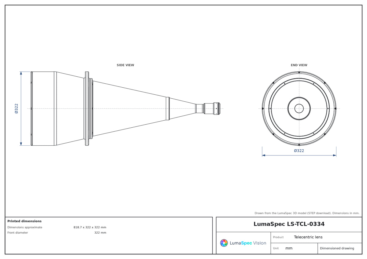 LS-TCL-0334 dimensions (mm)