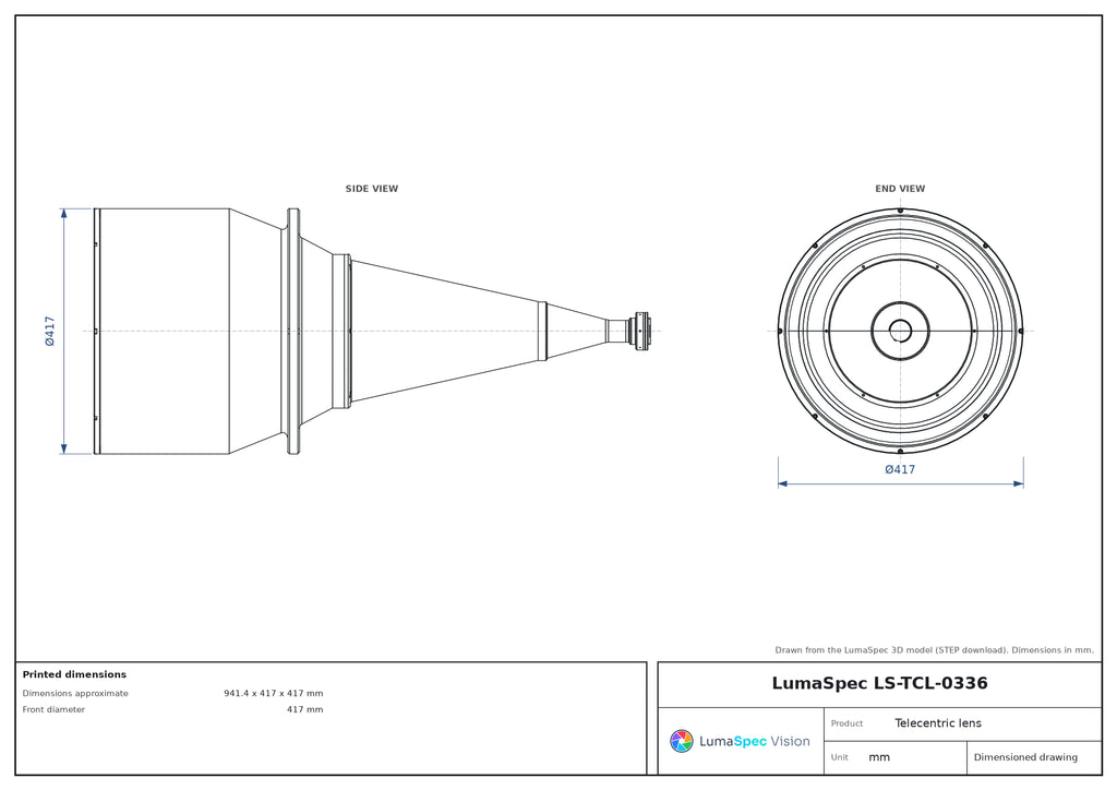 LS-TCL-0336 dimensions (mm)