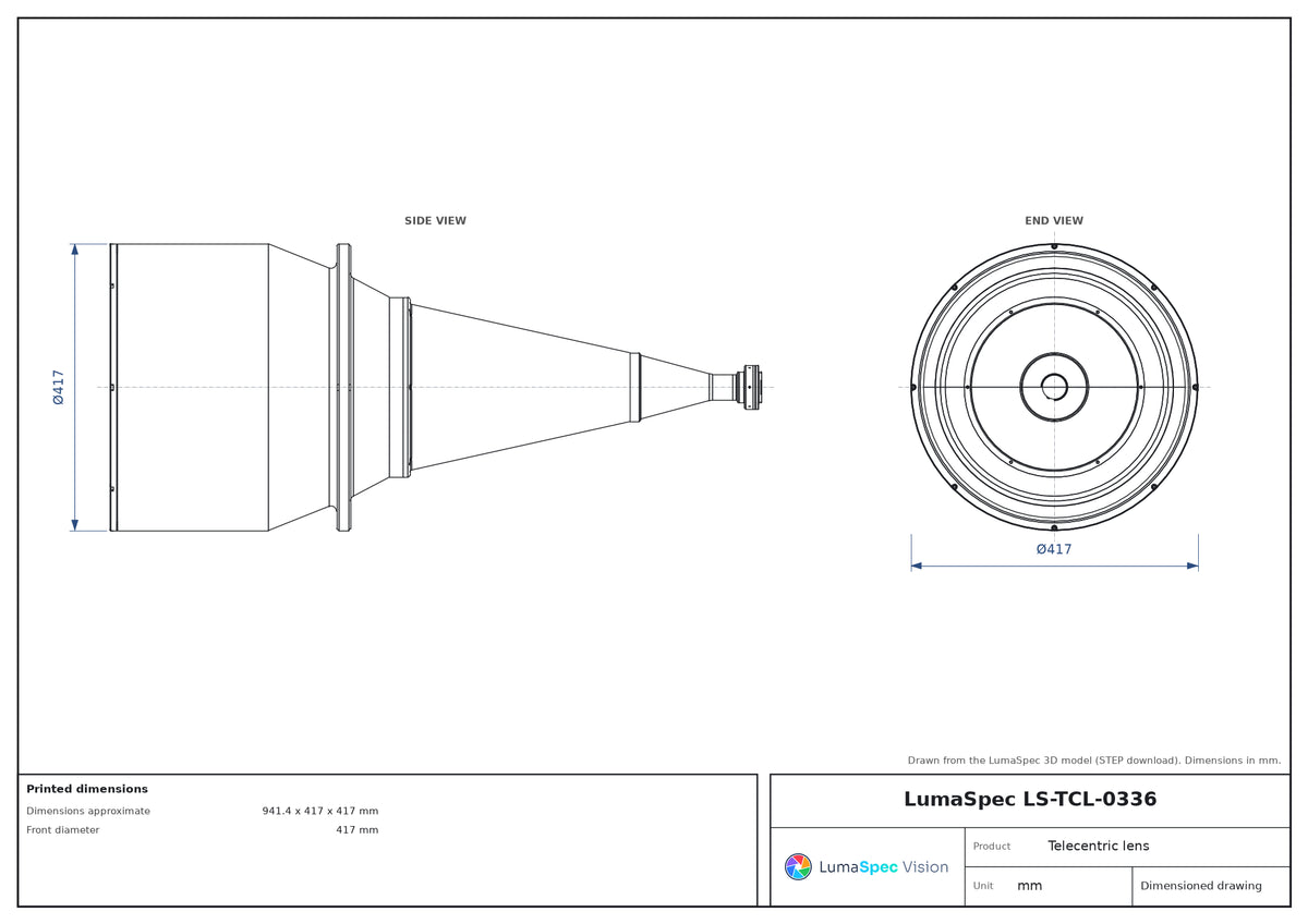 LS-TCL-0336 dimensions (mm)