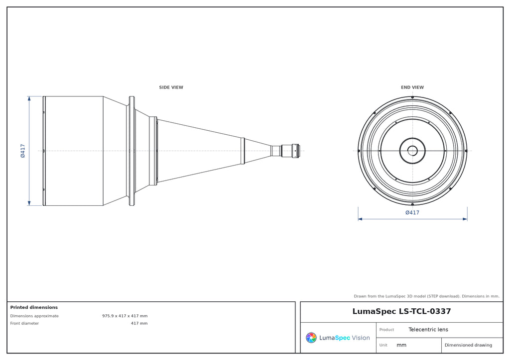 LS-TCL-0337 dimensions (mm)