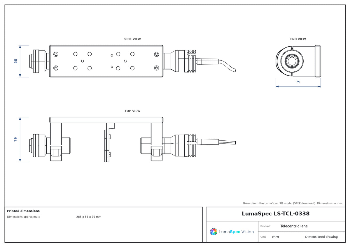 LS-TCL-0338 dimensions (mm)