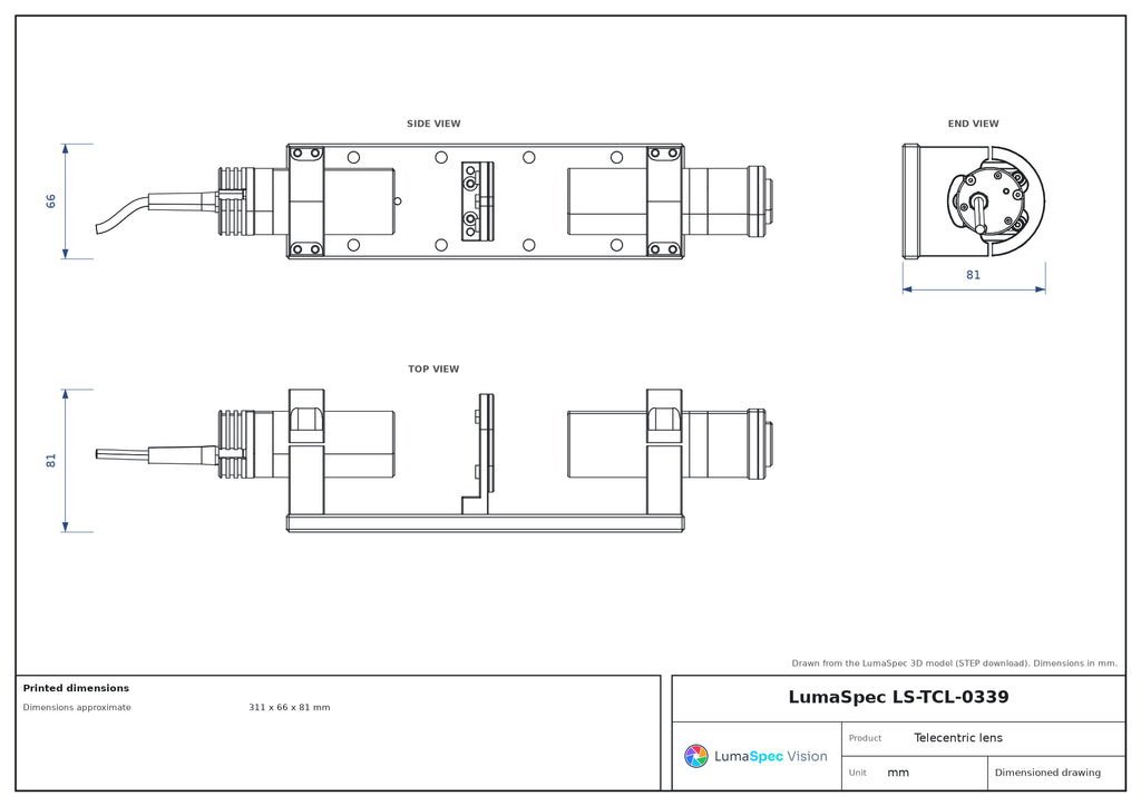 LS-TCL-0339 dimensions (mm)