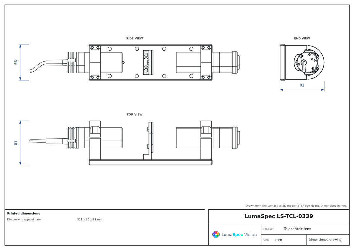LS-TCL-0339 dimensions (mm)
