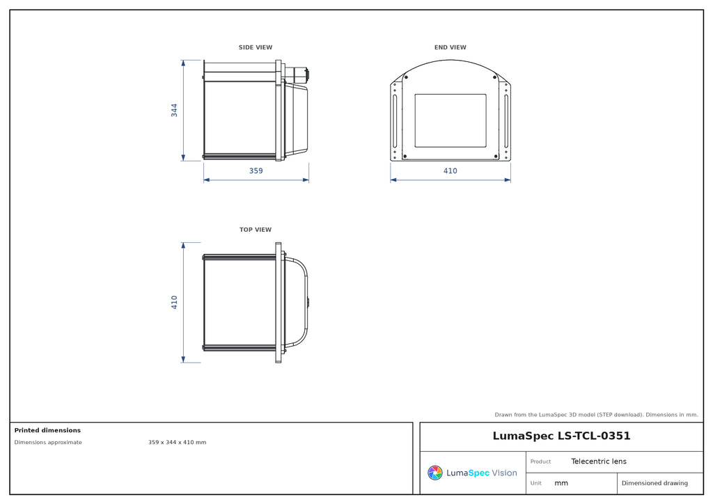 LS-TCL-0351 dimensions (mm)