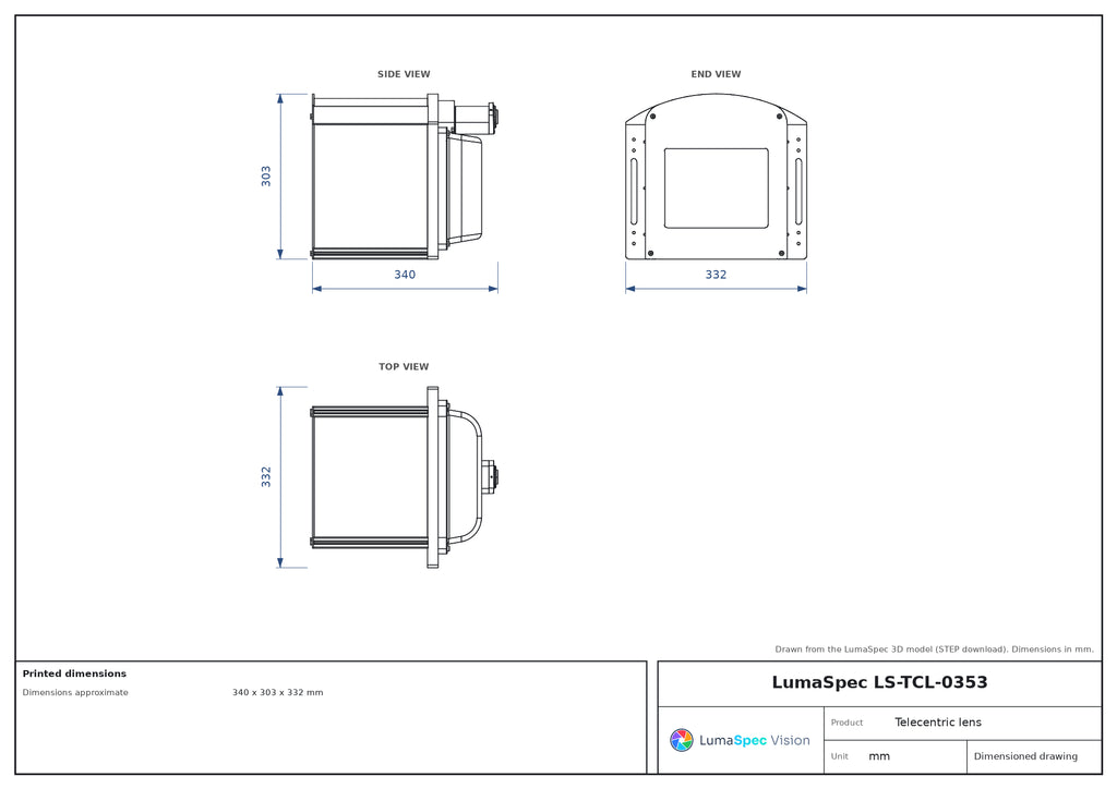 LS-TCL-0353 dimensions (mm)