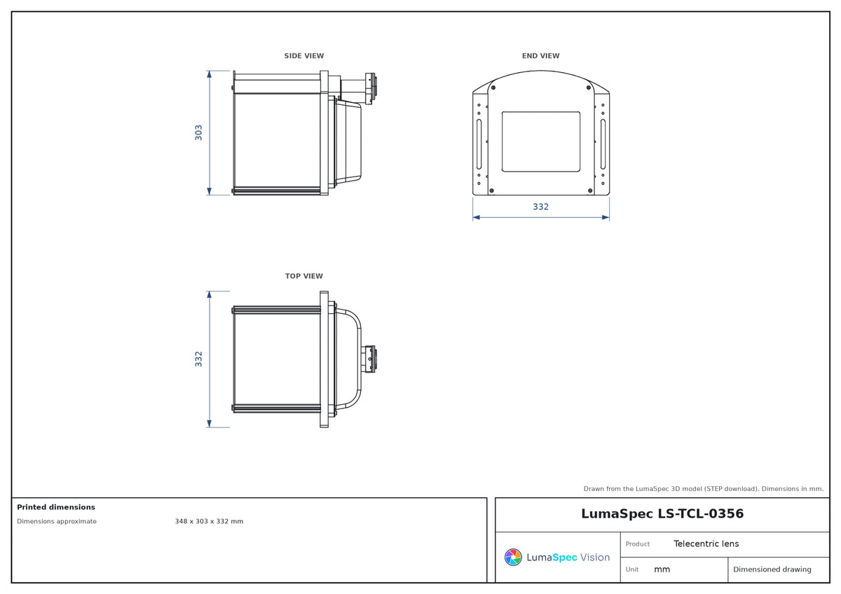 LS-TCL-0356 dimensions (mm)