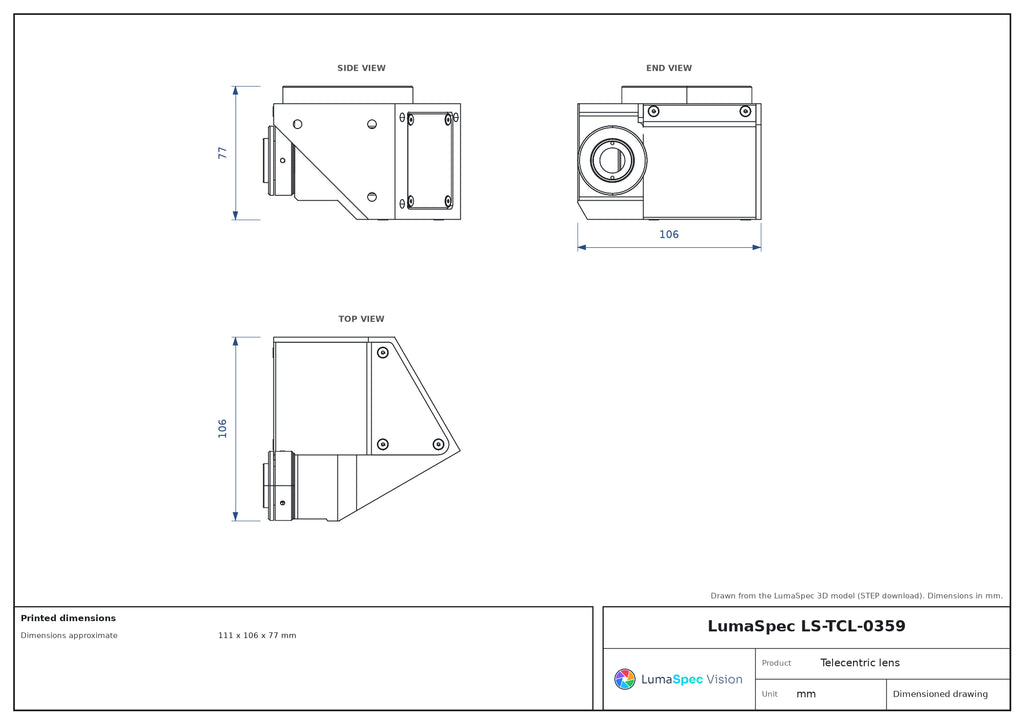 LS-TCL-0359 dimensions (mm)