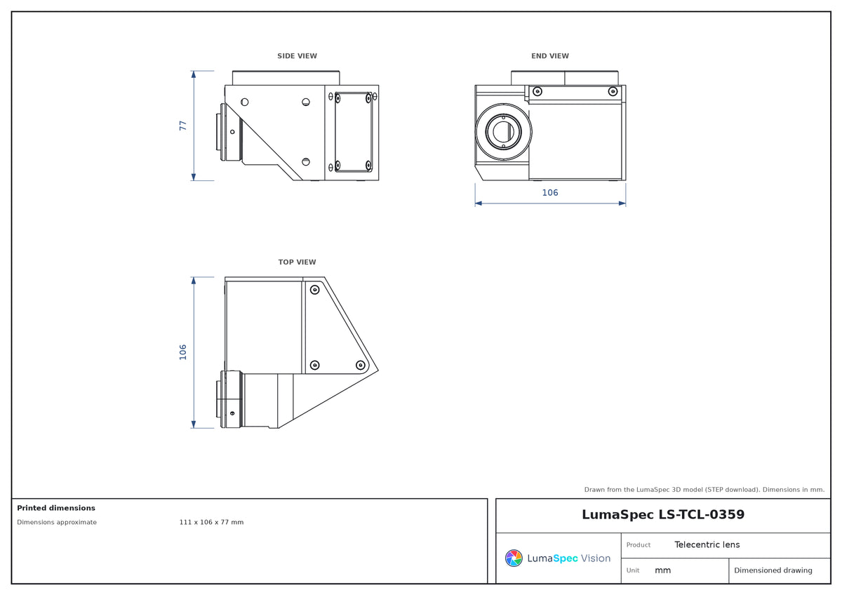 LS-TCL-0359 dimensions (mm)