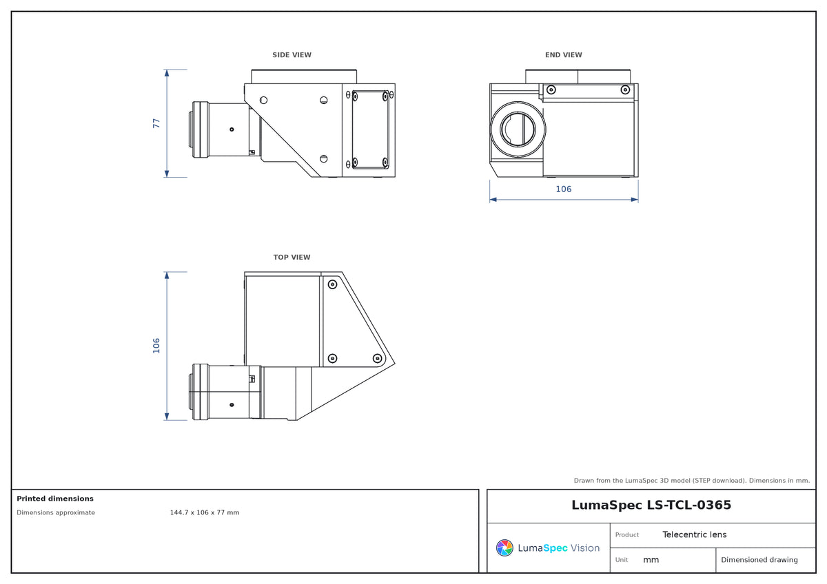 LS-TCL-0365 dimensions (mm)