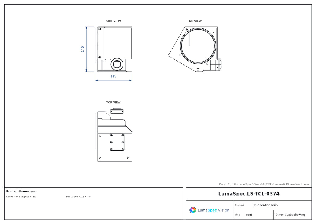 LS-TCL-0374 dimensions (mm)