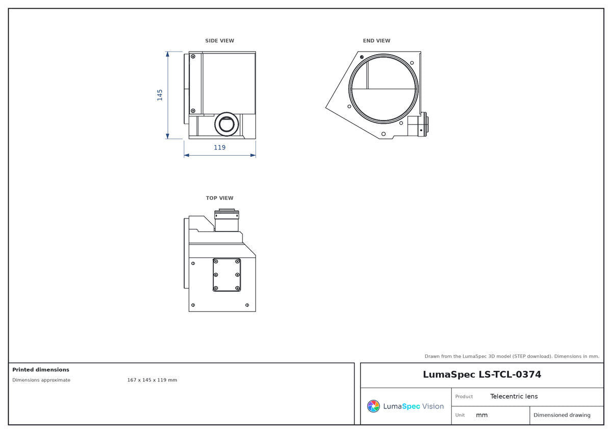 LS-TCL-0374 dimensions (mm)