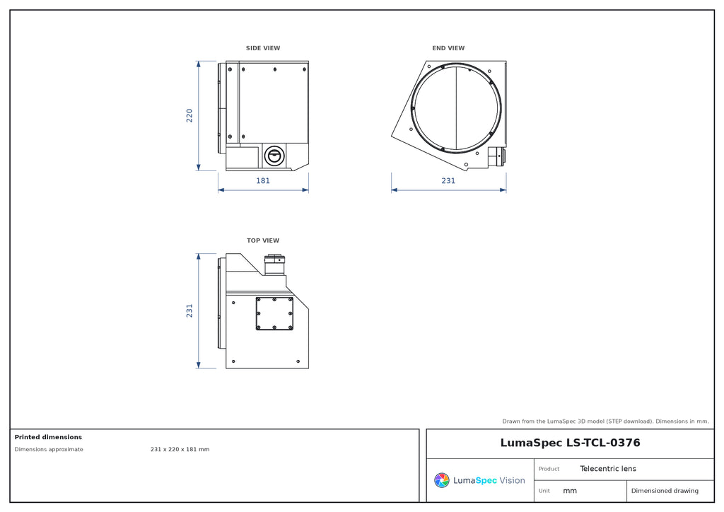 LS-TCL-0376 dimensions (mm)