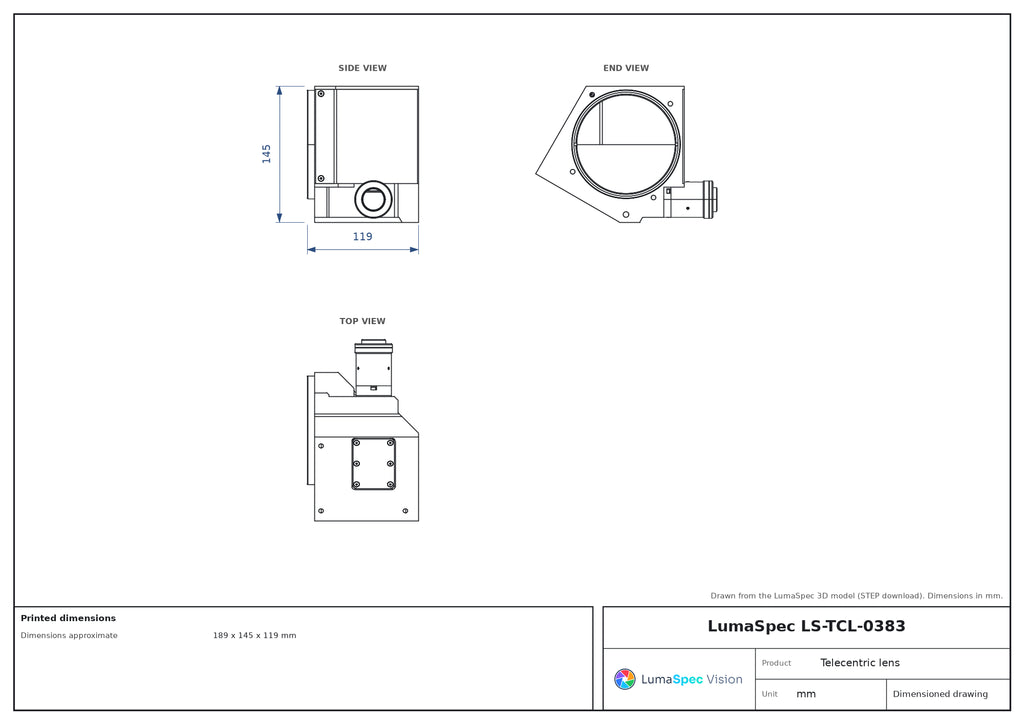 LS-TCL-0383 dimensions (mm)