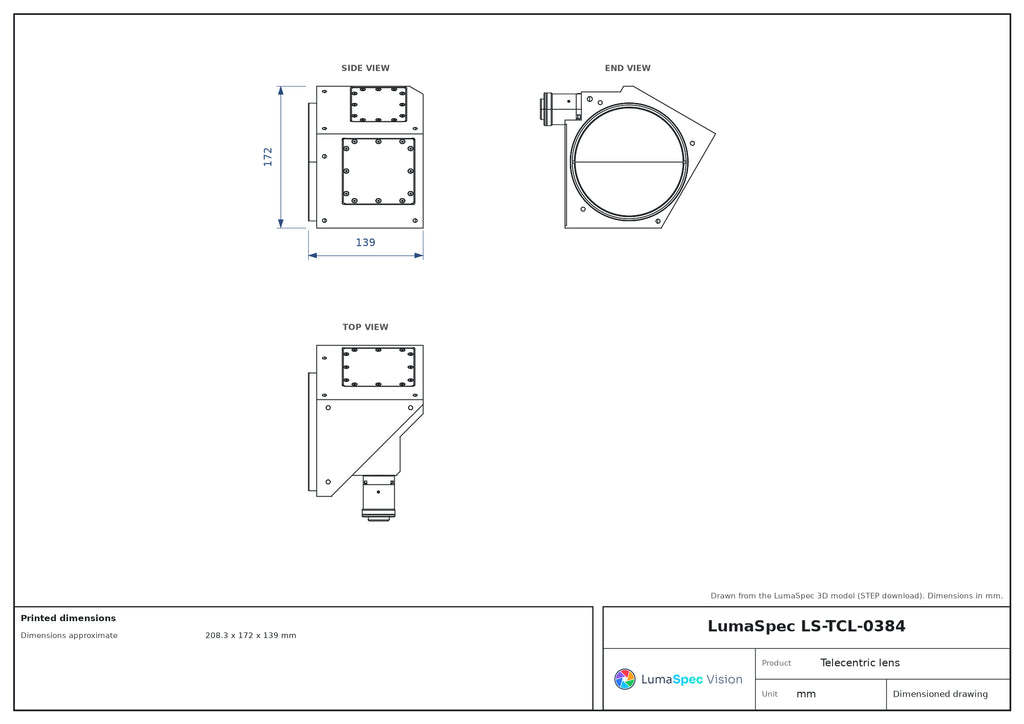 LS-TCL-0384 dimensions (mm)