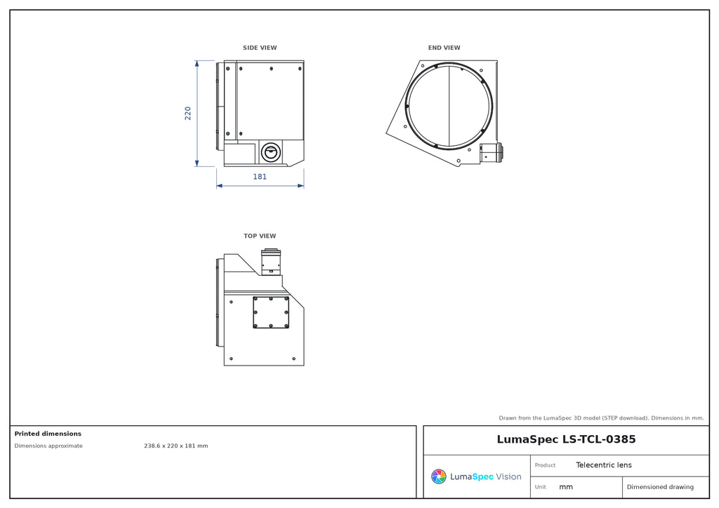 LS-TCL-0385 dimensions (mm)