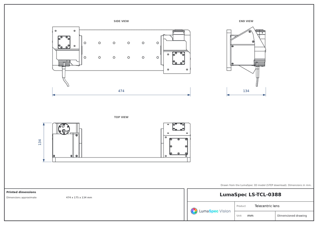 LS-TCL-0388 dimensions (mm)