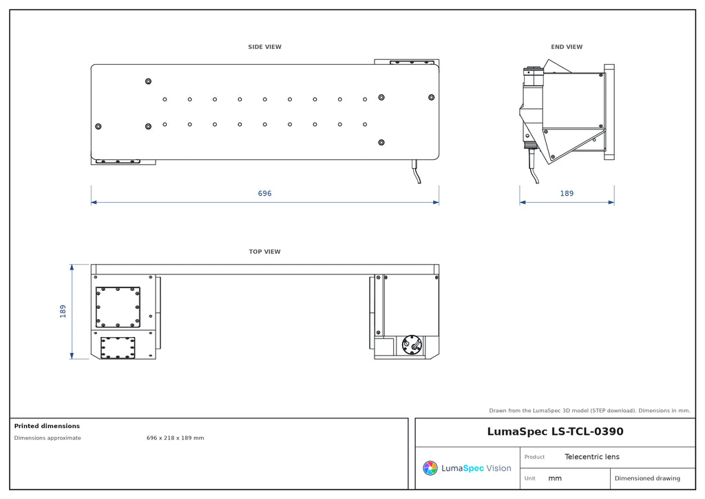 LS-TCL-0390 dimensions (mm)