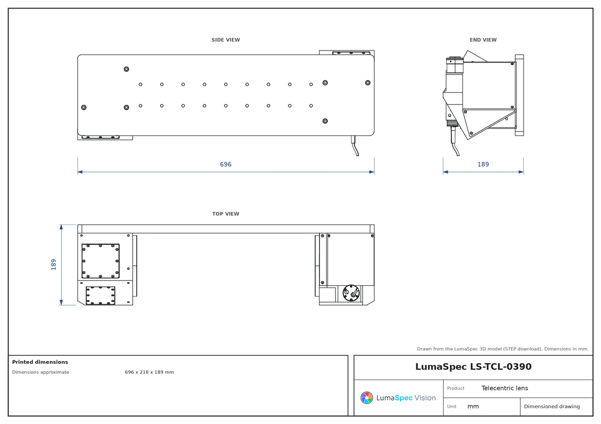 LS-TCL-0390 dimensions (mm)