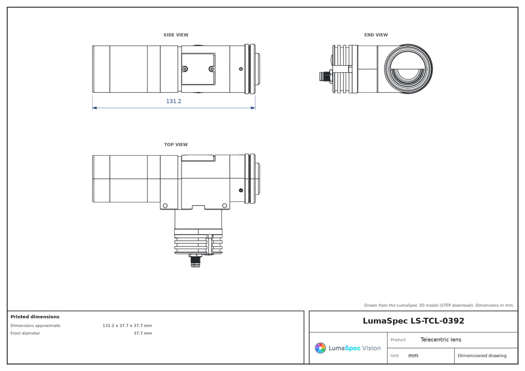 LS-TCL-0392 dimensions (mm)