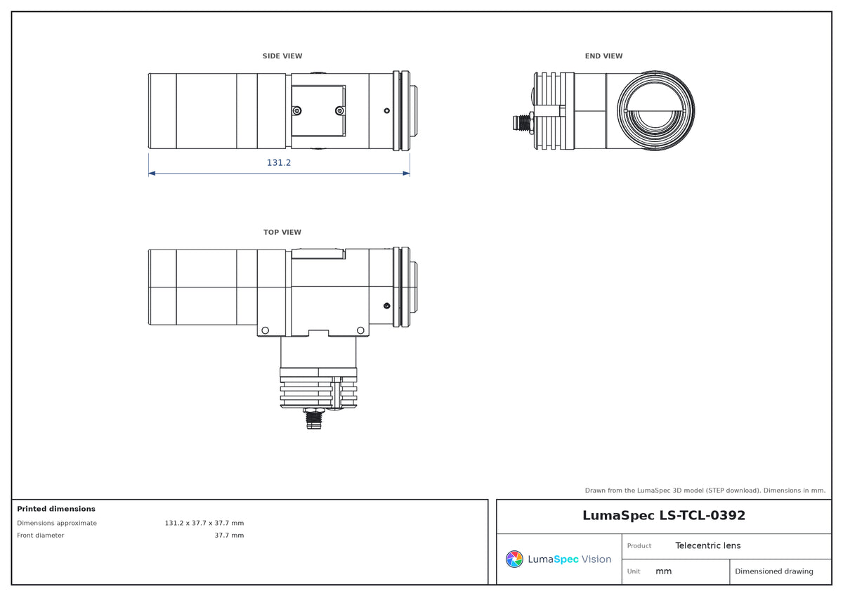 LS-TCL-0392 dimensions (mm)
