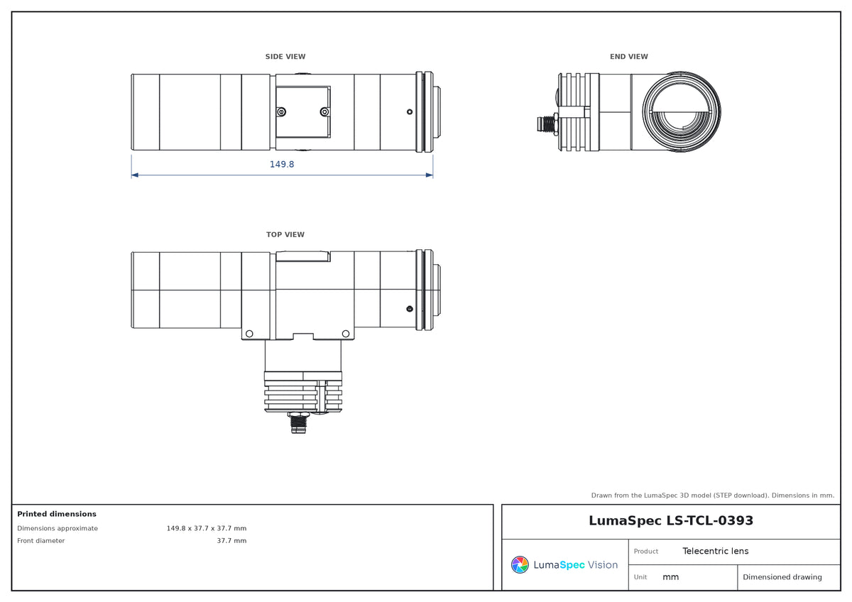 LS-TCL-0393 dimensions (mm)
