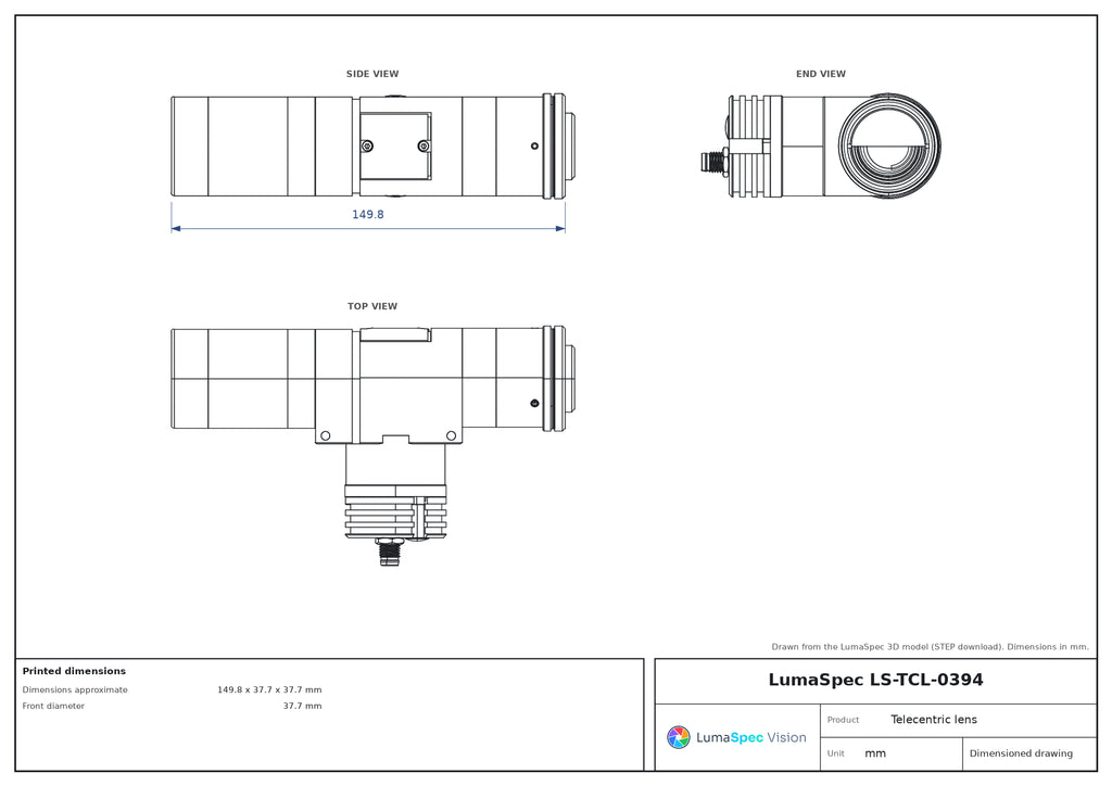 LS-TCL-0394 dimensions (mm)