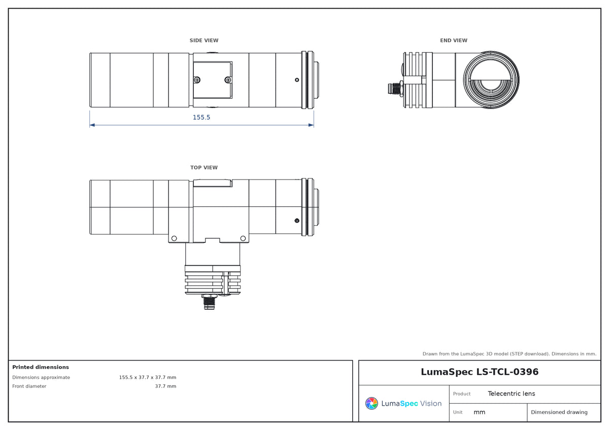 LS-TCL-0396 dimensions (mm)