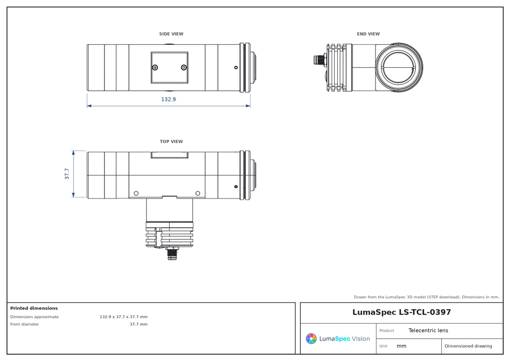 LS-TCL-0397 dimensions (mm)
