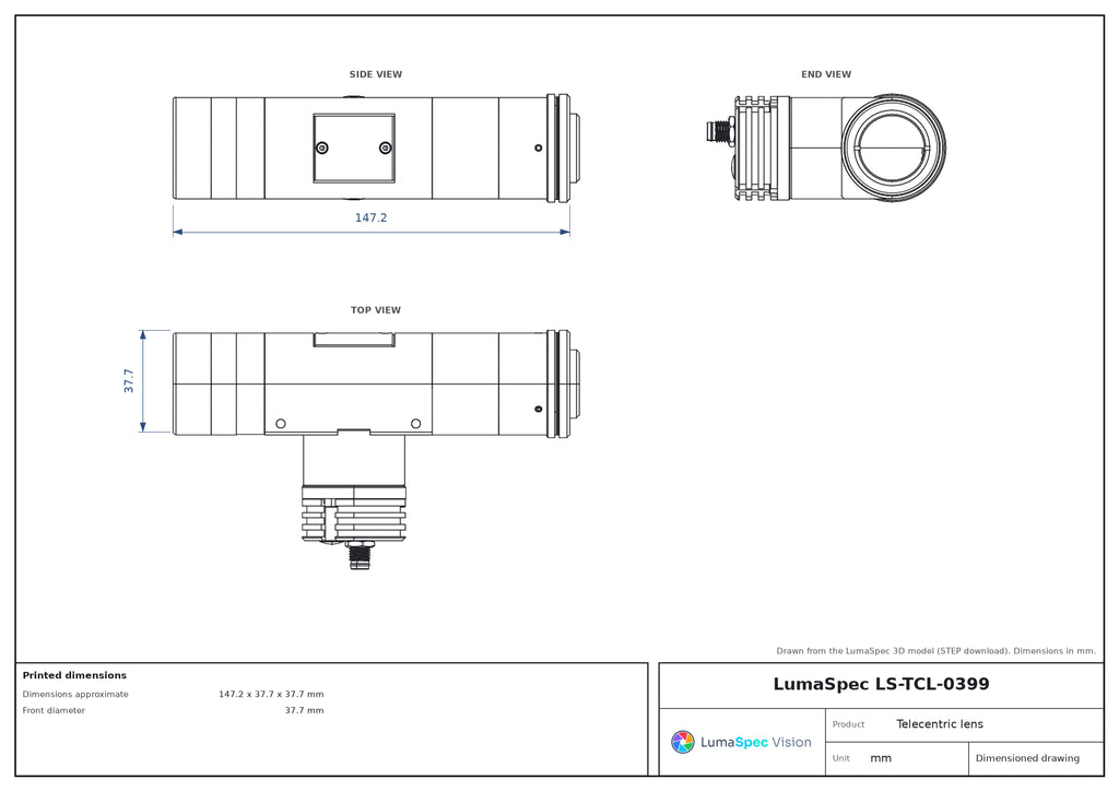 LS-TCL-0399 dimensions (mm)