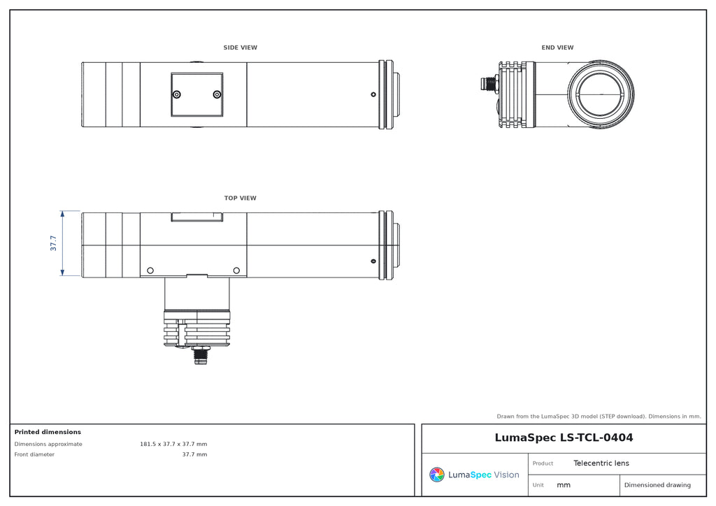 LS-TCL-0404 dimensions (mm)